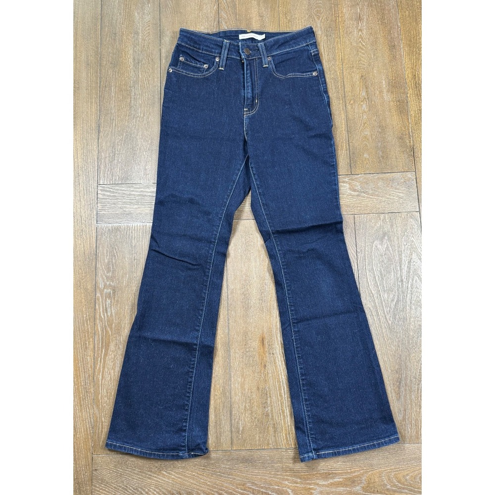 Levi's 725 High Rise Bootcut Jeans Women's Size 27 Dark Wash Stretch Denim 3248